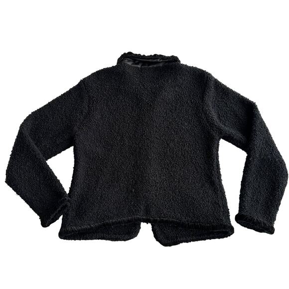 April Cornell Velvet Trim Boucle Cottage Black Jacket M - Picture 4 of 9